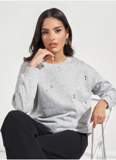 Buy Oversized Embellished Sweatshirt in Saudi Arabia