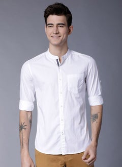 اشتري Solid Slim Fit Cotton Casual Shirt في السعودية