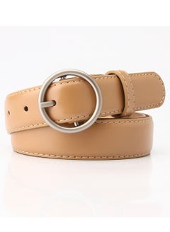 Buy Ladies Belt Of Casual Pu Leather Jeans With Round Button Decoration 105cm  Brown in UAE