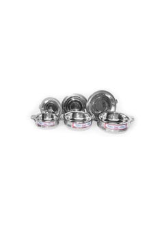 Buy Hot Pot 3Pcs Set Casserole/HotPot,chapati Box/chapati Container/hot case in Stainless Steel 1000ml, 1500ml, 2500ml in UAE