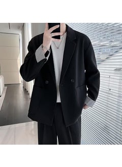 Buy Spring Casual Blazer Mens Trendy Black Jacket Black in UAE