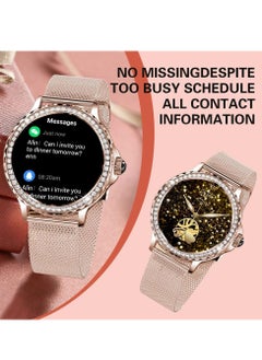 اشتري Smart Watch for Women(Answer/Make Call) with Diamonds, 1.3”Smartwatch for iPhone Android Compatible, IP68 Waterproof 100+Sports Modes Fitness Watches with Heart Rate/SpO2/Sleep Monitor (Rose Gold) في السعودية