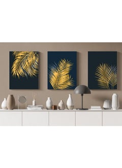 Buy Canvas Wall Art, Abstract Framed Portrait of Golden palm and tropical leaves in Egypt