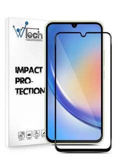 Buy Premium E2E Full Surface Full Glue Tempered Glass Screen Protector For Samsung Galaxy A34 5G Clear/Black in UAE