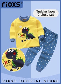 Buy Baby Boys Long Sleeve Tops Pants Clothes Set 2 Pcs Pajama Set Outfits Playwear Sleepwear in UAE