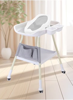 اشتري Baby Changing Table Portable Infant Diaper Changing Station with Wheels Nursery Changing Table with Bathtub and Storage Bag في الامارات