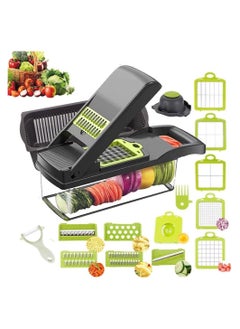 Buy Vegetable Chopper, 15-in-1 Onion Food Chopper Multifunctional Mandoline Slicer Cutter Chopper and Grater Food Slicer Vegetable Cutter in UAE