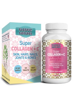 Buy Oladole Natural Super Collagen C 120 Tablets Healthy Bones & Joint Healthy Glowing Skin & Hair Strong Nails in UAE