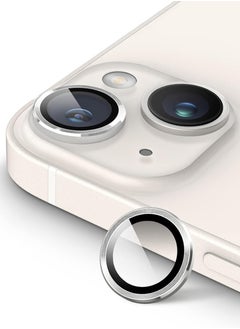 Buy Camera Lens Protectors for iPhone 15/15 Plus and 14/14Plus, Armorite Individual Lens Protectors, Scratch-Resistant Ultra-thin Tempered Glass with Aluminum Edging, (Silver) in UAE