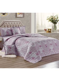 Buy Compressed Colored Comforter Set Single Size 4 Pieces 1 comforter + 1 bed sheet + 1 Pillowcase + 1 cushion case in Saudi Arabia