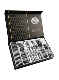 Buy 30-Piece Stainless Steel Cutlery Set Silver in UAE