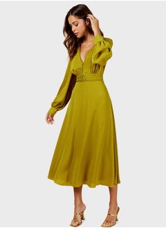 اشتري Midi Dress With Volume Skirt في الامارات