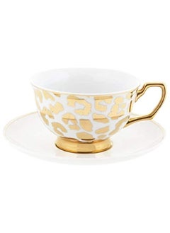 Buy Cristina Re Louis Leopard Signature Tea Cup, Gold 220 ml Capacity, 63579 in UAE