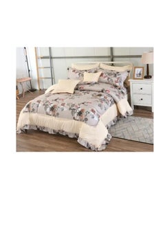 Buy Super King 8 Pieces Comforter set Ruffle Bedding Set, Cotton and Polyester Quality Dorm, Duvet( 240*260cm) in UAE