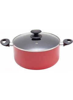 Buy Teflon Casserole And Lid Red Black 26Cm Thickness 2.5Mm Bc2035 in Saudi Arabia