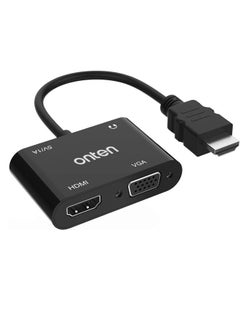 اشتري HDMI to VGA HDMI Adapter Onten HDMI Splitter 1 HDMI in VGA HDMI 2 Out VGA HDMI Interface Display at The Same time VGA to HDMI VGA Adapter for Computer في الامارات