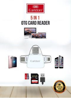 Buy 5 in 1 OTG Card Reader | High Speed Transmission | Plug & Play | Type C, Lightning, USB, SD Card and TF Card in UAE