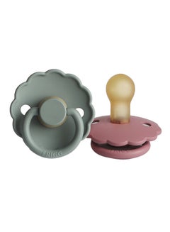 Buy FRIGG Daisy Latex Baby Pacifier 0-6M 2-Pack cedar/Lily Pad - Size 1 in Saudi Arabia