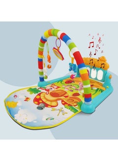Buy 2 In 1 Baby Kick And Play Piano Gym Mat Rack Fitness Rack With Hanging Rattles Lights & Musical Keyboard Mat Multifunction Crawling Mat Early Educational Toy For 018 Months Baby (Multicolor) in Saudi Arabia