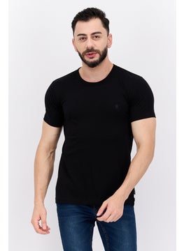 اشتري Men 5Pcs Crew Neck Short Sleeve Brand Logo T-Shirt, Black/Grey Heather Combo في الامارات