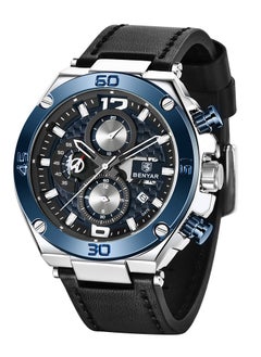 Buy Watches for Men Watch Quartz Luxury Leather Waterproof Chronograph Watch 5151 in Saudi Arabia