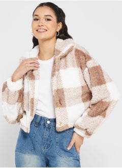 Buy Checkered Fleece Jacket in Saudi Arabia