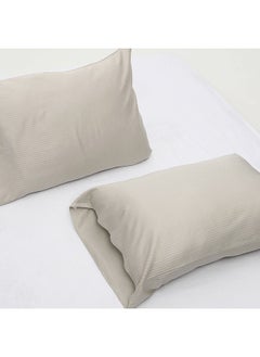 Buy MEHALLA Pillow Case Set - Satin Stripe 4mm - 2PC Light Grey in Egypt