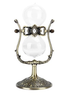 اشتري Hourglass Timer Sand Clock, 15 Minutes Vintage Sandglass Ornament Craft, Embossed Golden Hourglass Timer for Vintage Home Decoration, Gift Study Decor Hourglass Ornament في السعودية