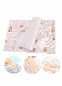 اشتري Food Wrapping Paper, Wax Cake Wrappers, Gift Basket Liner Grease Proof Paper Crafting Cheese Bread for Family, Bar, Birthday, Party, Wedding, Table Decoration 100 Sheets في الامارات