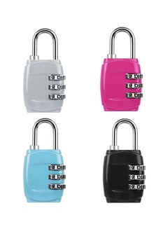 اشتري Luggage Locks Combination Padlocks, 3 Digit Combination Padlock Codes with Alloy Body Mini Small Combination Lock Trolley Luggage Padlock Gym Lockers Travel Bag Suit Case Bike Locks (4 pcs) في السعودية