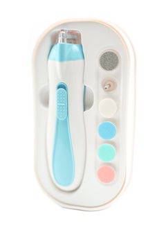 Buy Gentle Baby Electric Nail Trimmer With LED Light And Dust Cover, 6 Grinding Head Replacement Pads, Blue in Saudi Arabia