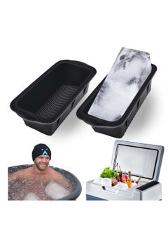 Buy Silicone Ice Molds for Ice Baths, Extra Large 4.7lb, Coolers, Reusable Big Ice Cube Trays, Thickened Silicone Material, Save Time and Money, Bigger & Longer Lasting Ice (2 Pack) (Black) in Saudi Arabia