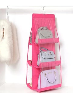 Buy Large Foldable 6 Pockets Handbag Organizer Easy to Use Handbag Organizer - Pink in Egypt