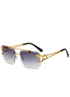 اشتري Trendy Square Rimless Sunglasses with Gold Tiger Head Decoration في الامارات