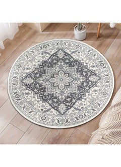 Buy Boho Round Area Rug 4Ft Washable Circle Rug Vintage Distressed Medallion Round Rug Soft Throw Carpet Nonshedding For Bedroom Living Room Dining Room Table Nursery Decor in UAE