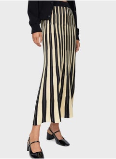 Buy Striped High Waist Skirt in UAE