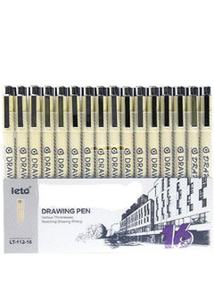 Buy 16 Pieces Drawing Pen Set For Hand Drawn Design Sketch Art Comic Drawing in Saudi Arabia