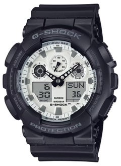 اشتري Black and Brilliant White Dial Analog Digital Black Resin Band Men's Watch GA-100WD-1A في الامارات