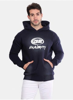 Buy Trendy Printed Navy Blue Hoodie in Egypt