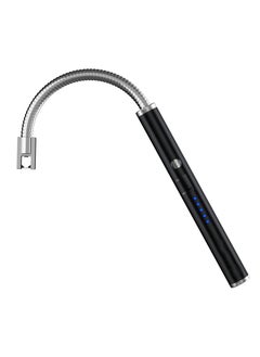 Buy 360 Degree Windproof Flameless Flexible Neck Long USB Type-C Rechargeable Electric Candle Arc Lighter With LED Battery Display in Saudi Arabia