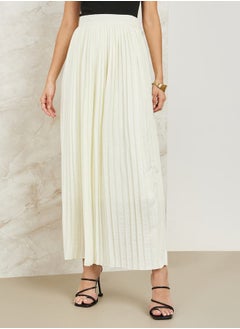 Buy Pleated Flared Maxi Skirt in Saudi Arabia