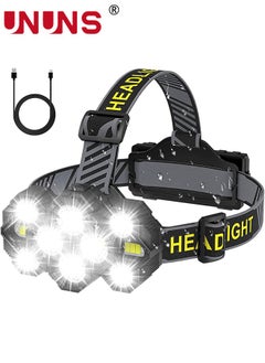 Buy Headlamps,Rechargeable Head Light Lamp,22000 Super Brights 10 LEDs Head Lamp With Red Light,8+2 Modes Headlight,Waterproof Forehead Head Flashlight For Outdoor Running Hunting Camping Hiking in UAE