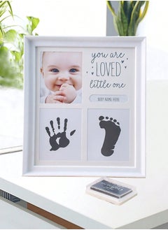 Buy 2-Pcs Baby Handprint and Footprint Keepsake Photo Frame with Black Color Pad For Newborn Boys & Girls, Baby Girl Gifts & Baby Boy Gifts, Personalized Baby Shower Gifts in UAE