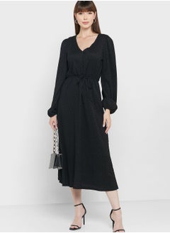 Buy Puff Sleeve Button Detail Dress in Saudi Arabia