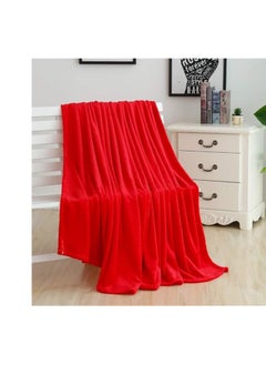 Buy PIONEER SILKY SOFT FLANNEL RED BLANKET 200 X 220 CM in UAE