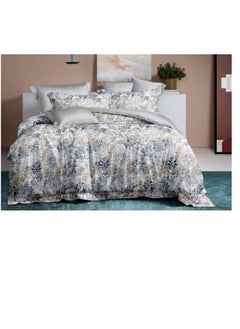 اشتري طقم لحاف Embrace King Comforter مكون من 6 قطع من القطن المصقول مقاس كينج، ملاءة سرير واحدة مثبتة 200 * 200 سم، لحاف واحد ثابت 220 * 240 سم، 4 قطع أغطية وسائد فائقة النعومة في الامارات