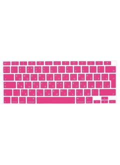 Buy EU Version Russian English Silicone Keyboard Cover Skin for MacBook Air 13 Inch 2020 with Retina Display & Touch ID (Model A2179 and A2337 M1 Chip) Keyboard Protector- Pink in UAE