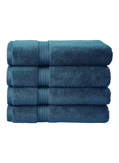 اشتري 4-Piece 100% Combed Cotton 550 GSM Quick Dry Highly Absorbent Thick Soft Hotel Quality For Bath And Spa Bathroom Towel Set 70x140cm في السعودية