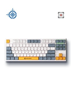 Buy Mechanical Keyboard Triple Mode Type-C / Bluetooth / Wireless 87 Keys PBT Sublimation Keycaps DIY Hot Swappable Outemu Switch RGB Backlit NKRO Anti-Ghosting - Grey/White Blue Switch in UAE