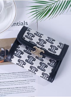 Buy Women's Multi-function Three-fold Short Canvas Wallet 10*7.5*2cm in Saudi Arabia